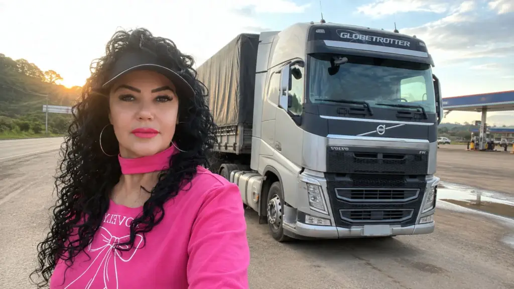 Mulher brasileira trabalhava em restaurante, começou a viajar com o marido pelas estradas, alterou a CNH até virar caminhoneira e hoje cruza o Brasil em jornadas de 12 a 14 horas, acordando às 3h45 e passando por estados do Sul, Centro-Oeste, Norte e Nordeste enquanto trabalha Mulher brasileira trabalhava em restaurante, começou a viajar com o marido pelas estradas, alterou a CNH até virar caminhoneira e hoje cruza o Brasil em jornadas de 12 a 14 horas, acordando às 3h45 e passando por estados do Sul, Centro-Oeste, Norte e Nordeste enquanto trabalha