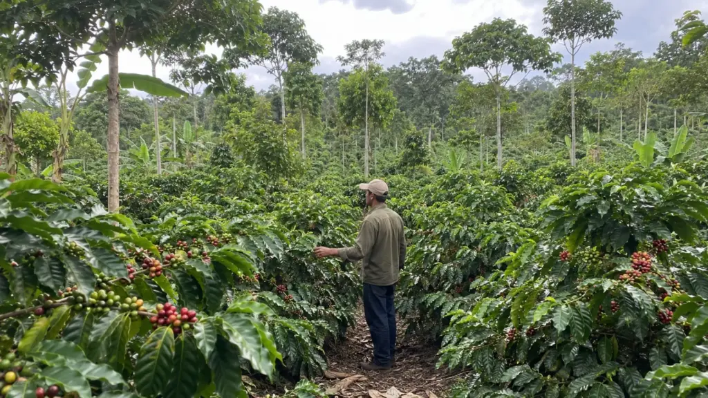 Jair da Silva encontrou uma área desmatada no interior do Amazonas, decidiu recuperar o terreno, plantou mais de 2,6 mil árvores e transformou o equivalente a cinco campos de futebol em um cafezal agroflorestal, onde quase 7 mil pés de café passaram a dividir espaço com a floresta