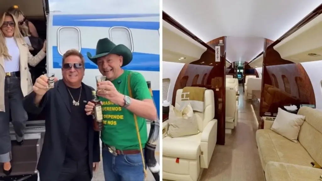 Luciano Hang, dono da Havan, usa um Bombardier Global 6000 de R$ 250 milhões, com espaço para 15 passageiros, três tripulantes, dois banheiros, cozinha e velocidade de cruzeiro de 950 km/h