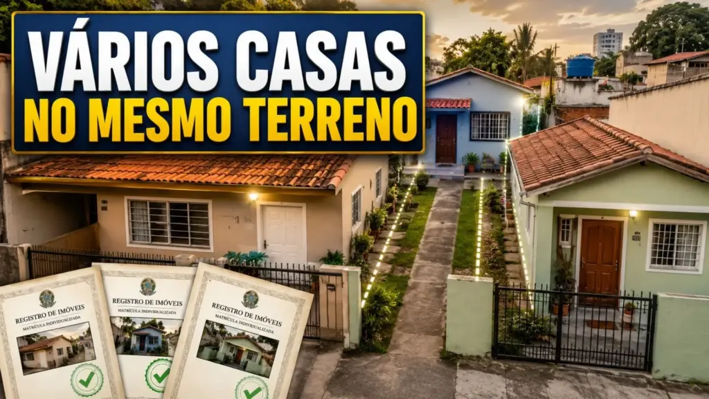Lei pouco conhecida permite regularizar várias casas no mesmo terreno com matrícula própria: entenda quem tem direito, como funciona o processo e os limites legais