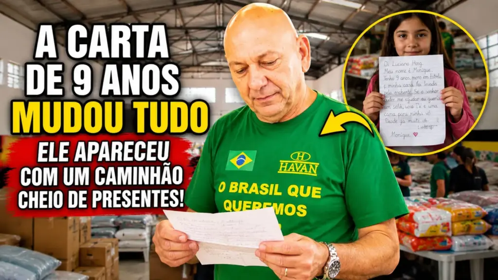 Dono da Havan recebeu carta de menina de 9 anos que teve a casa arrastada pela enchente, perdeu o contato com a família e apareceu dirigindo um caminhão depois que um vídeo ajudou a encontrá-la