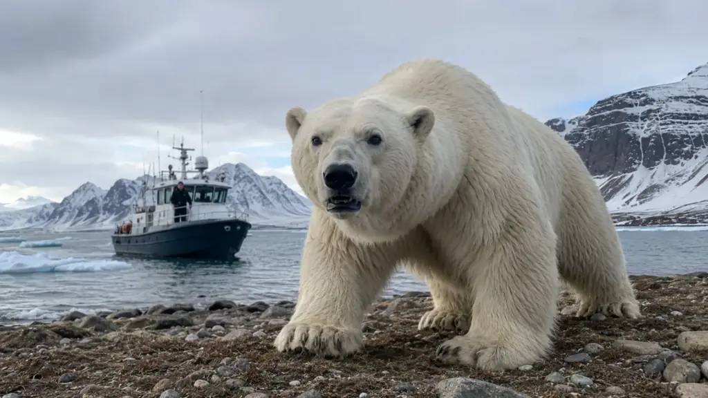 Homem acorda urso-polar com buzina de barco, faz o animal abandonar o descanso e acaba enfrentando consequência pesada
