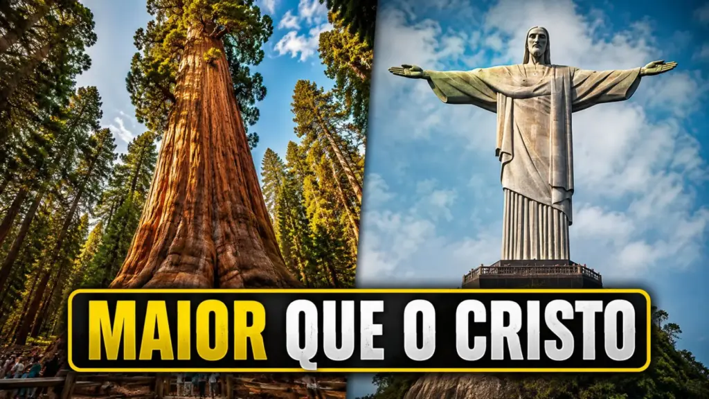 Maior árvore do mundo supera o Cristo Redentor, pesa 2 mil toneladas, pode ter 2.700 anos e guarda madeira suficiente para construir cerca de 120 casas de tamanho médio