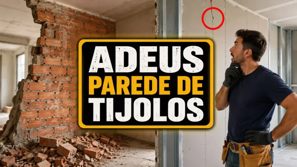 Adeus parede feita com tijolos: técnica moderna promete dividir ambientes com menos sujeira, instalação muito mais rápida e acabamento impecável, mas um erro quase invisível pode comprometer toda a estrutura e gerar trincas.