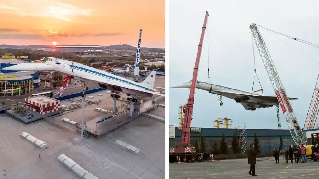 Jato soviético Tupolev Tu-144 ultrapassava 2.400 km/h, decolou antes do Concorde e deixou Moscou em uma viagem por rios, mar e estrada até a Alemanha, onde foi erguido sobre o telhado de um museu e permanece aberto ao público há 25 anos