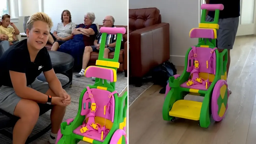 Jovem de 13 anos passa quase 300 horas diante de uma impressora 3D para construir cadeira de rodas para menina de 1 ano e 9 meses, mas são as peças ajustáveis que impedem o projeto de terminar quando ela crescer