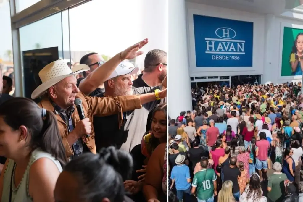 Luciano Hang inaugurou no sábado (29) a 196ª loja da Havan, uma megaloja em Caldas Novas erguida com R$ 100 milhões, 200 empregos diretos e mais de 350 mil produtos, e comemorou nas redes sociais que faltam apenas quatro unidades para a rede bater a meta de 200 filiais no Brasil