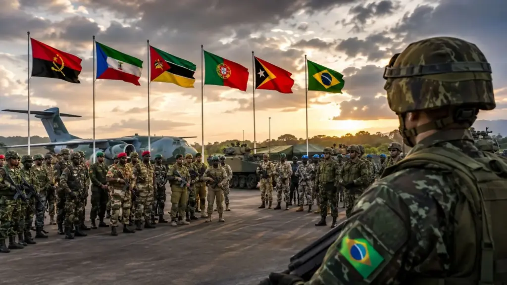Mais de 700 militares de seis países chegam a Foz do Iguaçu para enfrentar uma crise que não existe, mas o treinamento brasileiro simula decisões, ajuda humanitária e proteção de civis exigidas quando operações internacionais de paz se tornam reais Mais de 700 militares de seis países chegam a Foz do Iguaçu para enfrentar uma crise que não existe, mas o treinamento brasileiro simula decisões, ajuda humanitária e proteção de civis exigidas quando operações internacionais de paz se tornam reais