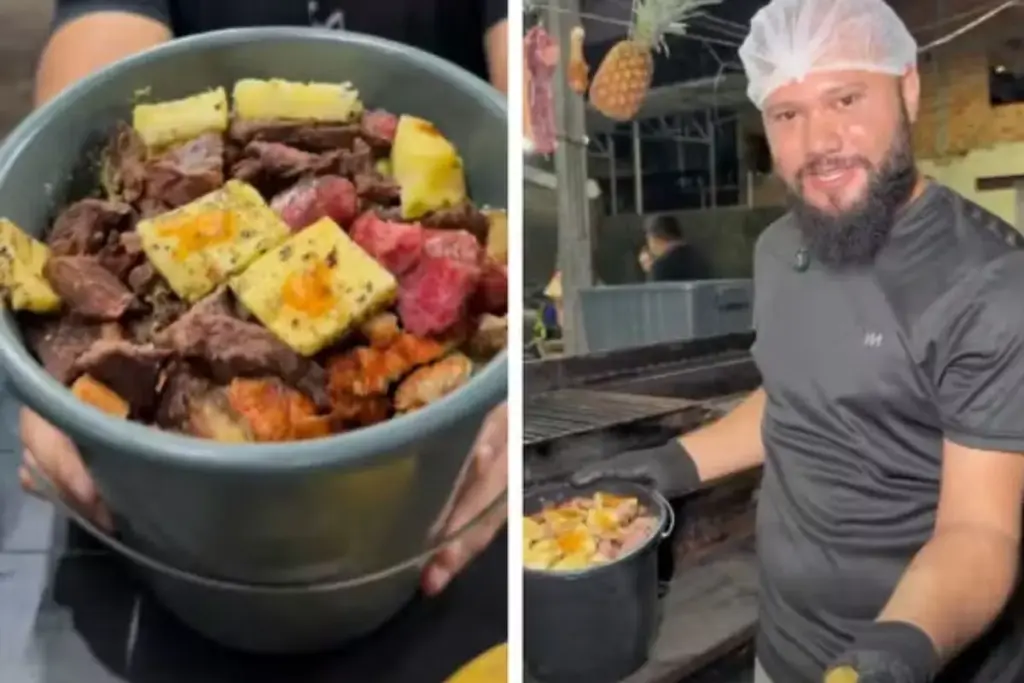 Maranhense começa vendendo espetinhos numa calçada com R$ 319, chega a faturar R$ 249 mil em 2025 e transforma churrasco servido em balde de 6 litros e R$ 129,99 em fenômeno de 4,7 milhões de visualizações, com meta de até R$ 400 mil em 2026