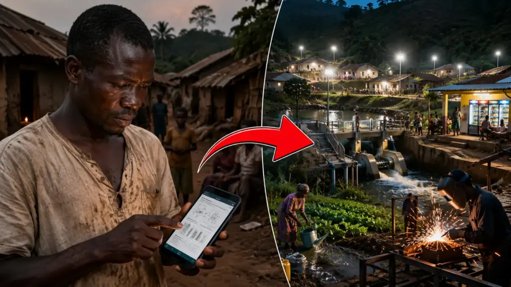 Sem ser engenheiro, eletricista ou técnico, homem formado em filosofia passou horas estudando ciência pelo celular, mobilizou uma aldeia inteira na Guiné e ajudou a construir uma solução que levou eletricidade a 1.015 moradores Sem ser engenheiro, eletricista ou técnico, homem formado em filosofia passou horas estudando ciência pelo celular, mobilizou uma aldeia inteira na Guiné e ajudou a construir uma solução que levou eletricidade a 1.015 moradores