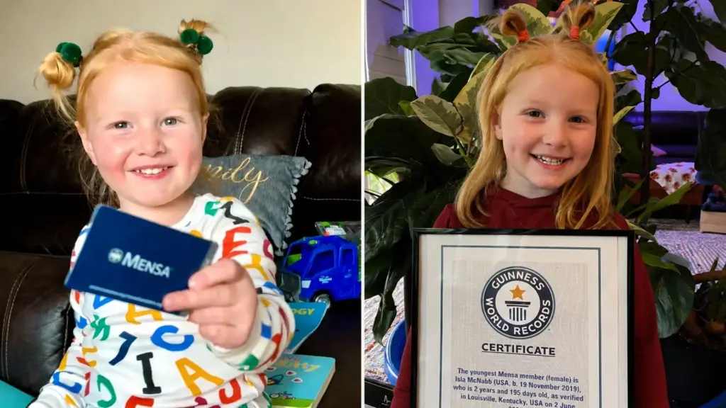 Menina aprende o alfabeto sozinha aos 18 meses, começa a ler aos 2 anos e, antes de completar 3, alcança o percentil 99 no teste Stanford-Binet, entra para a Mensa e conquista o recorde de integrante feminina mais jovem da organização de alto QI