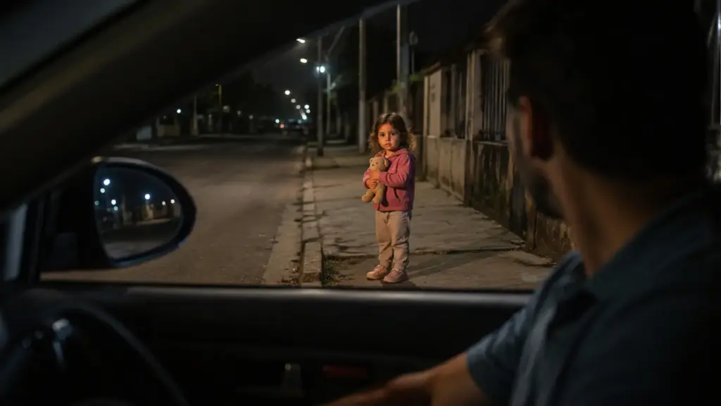 Motorista de aplicativo passa por uma rua de madrugada e encontra menina de 4 anos brincando completamente sozinha na calçada, decide parar e chama o Conselho Tutelar, até a mãe aparecer e admitir que havia deixado a filha em casa para sair e comprar bebidas alcoólicas