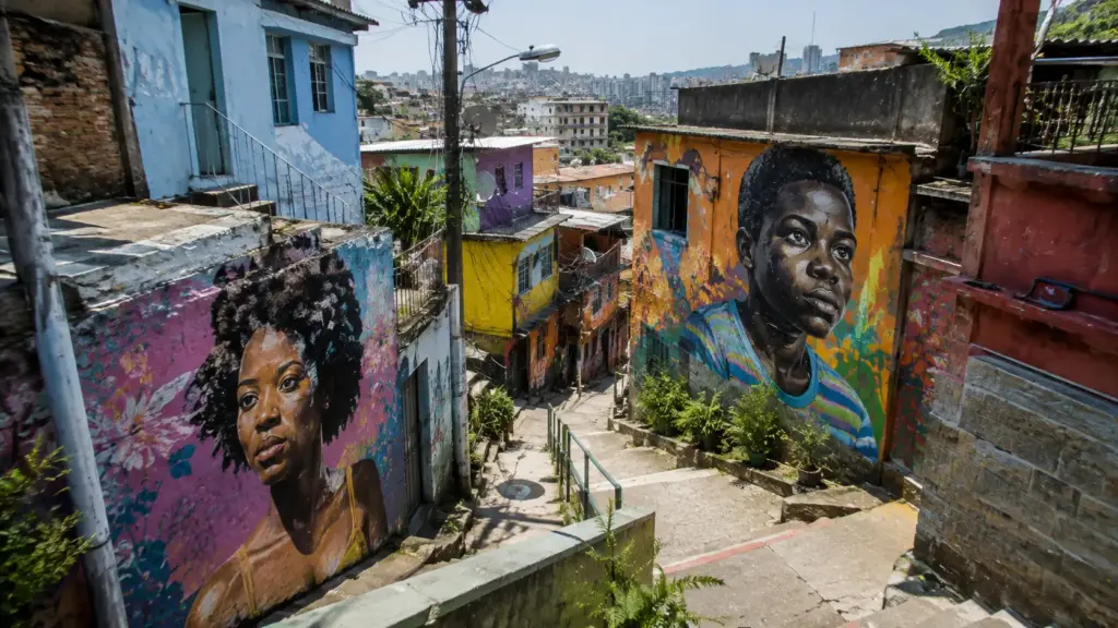 Moradores transformaram fachadas de casas de três favelas do Rio em obras de arte, criaram 25 Casas-Tela entre becos e vielas e fizeram da própria comunidade um museu a céu aberto visitado por brasileiros e estrangeiros