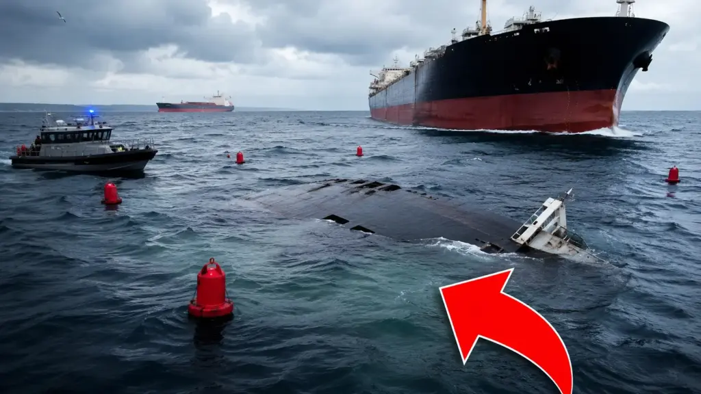 Navio carregado com 2.862 carros afundou em minutos no Canal da Mancha, ficou quase escondido sob a água mesmo cercado por boias e vigilância, foi atingido por mais dois navios e precisou ser cortado em nove enormes partes para desaparecer do fundo do mar
