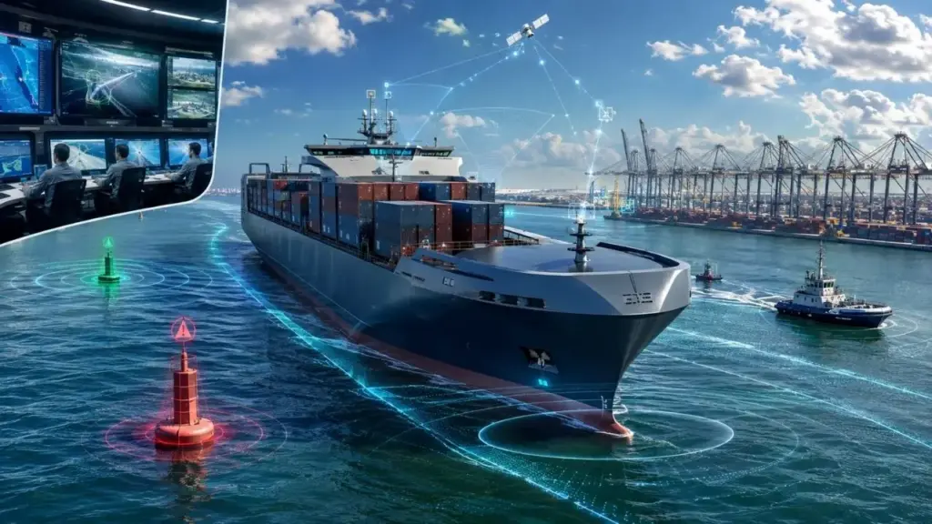 Navios autônomos já começam a operar em rotas comerciais usando radares, câmeras, GPS, AIS e inteligência artificial para calcular trajetórias, ajustar velocidade, cruzar canais e até atracar quase sozinhos, enquanto centros em terra e tripulações ainda permanecem responsáveis por supervisionar falhas, riscos e situações inesperadas Navios autônomos já começam a operar em rotas comerciais usando radares, câmeras, GPS, AIS e inteligência artificial para calcular trajetórias, ajustar velocidade, cruzar canais e até atracar quase sozinhos, enquanto centros em terra e tripulações ainda permanecem responsáveis por supervisionar falhas, riscos e situações inesperadas