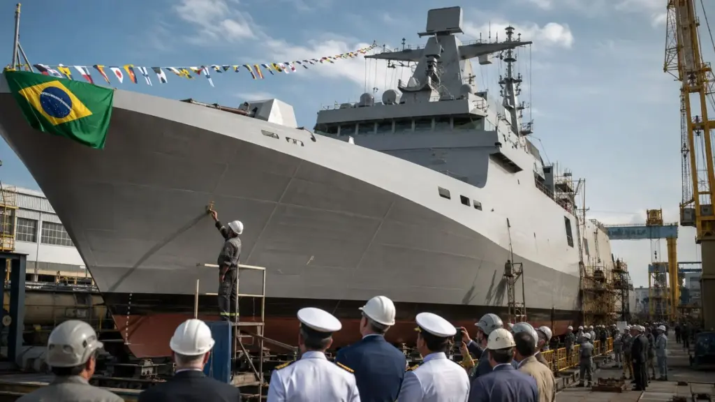 Novo navio de guerra de 107 metros entra em fase decisiva em Itajaí, encerra o primeiro lote da Classe Tamandaré, recebe moeda no casco durante tradição naval e segue rumo à entrega prevista para a Marinha do Brasil em 2029 Novo navio de guerra de 107 metros entra em fase decisiva em Itajaí, encerra o primeiro lote da Classe Tamandaré, recebe moeda no casco durante tradição naval e segue rumo à entrega prevista para a Marinha do Brasil em 2029