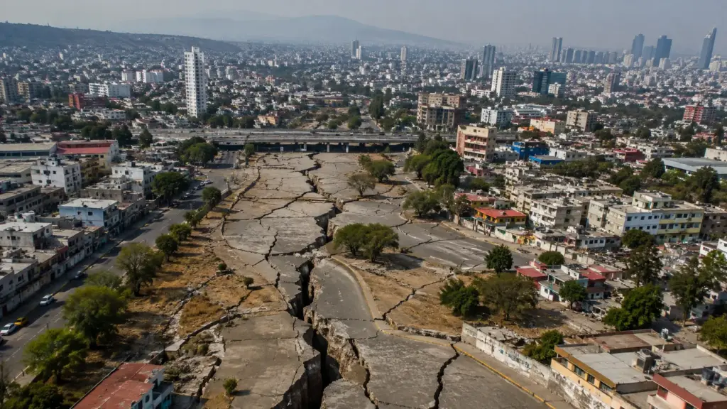 O chão desce até 42 cm por ano sob uma das maiores capitais do mundo: bombeamento de água comprime o subsolo, desnivela bairros e transforma poucos centímetros em rachaduras acumuladas durante décadas O chão desce até 42 cm por ano sob uma das maiores capitais do mundo: bombeamento de água comprime o subsolo, desnivela bairros e transforma poucos centímetros em rachaduras acumuladas durante décadas