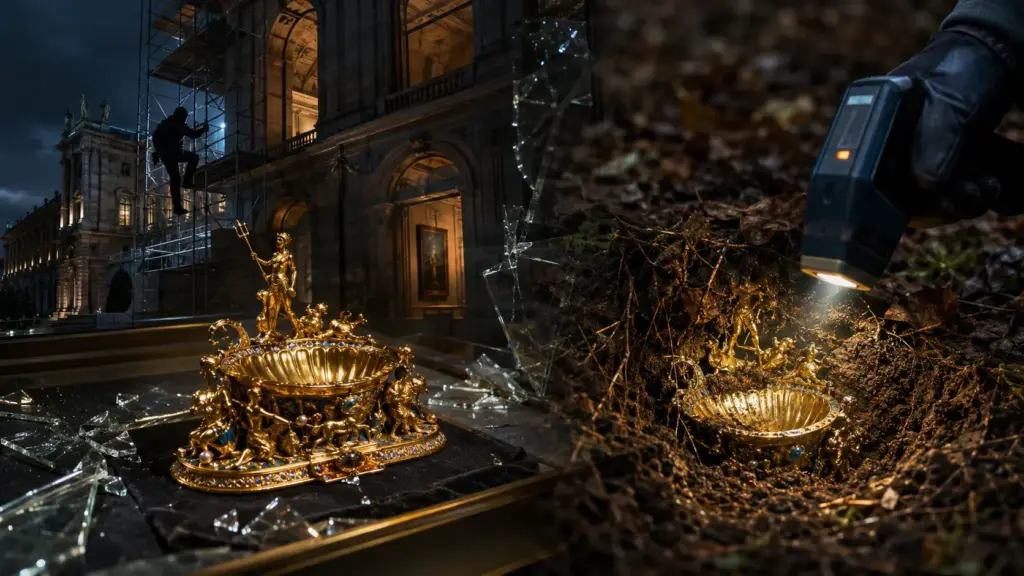 Mesmo com o alarme disparado, ladrão entrou em museu de Viena por um andaime, levou escultura renascentista de ouro avaliada em mais de US$ 60 milhões e terminou escondendo a obra debaixo da terra