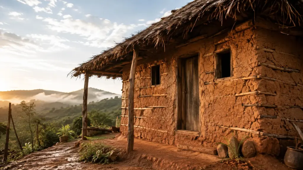 Por que casas feitas de barro e palha conseguem atravessar décadas de chuva sem simplesmente amolecer, escorrer pelas paredes e desaparecer com o tempo?