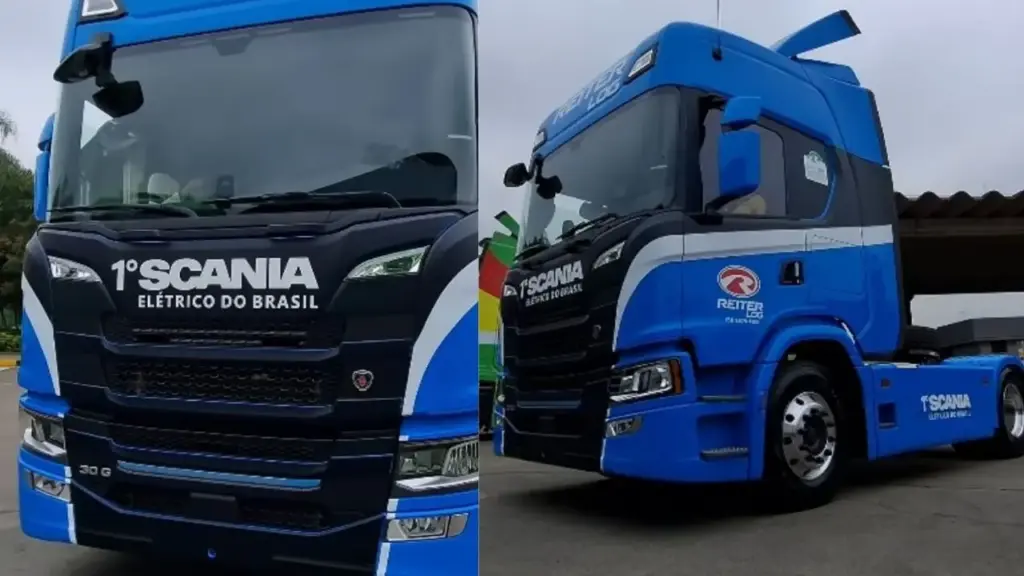 Primeiro cavalo mecânico elétrico da Scania comercializado no Brasil chega com 410 cv, roda até 250 km carregado e recupera energia em cerca de 50 minutos, enquanto transportadora com mais de 1.000 caminhões aposta no modelo silencioso para acelerar uma frota que pretende ser 100% sustentável até 2035
