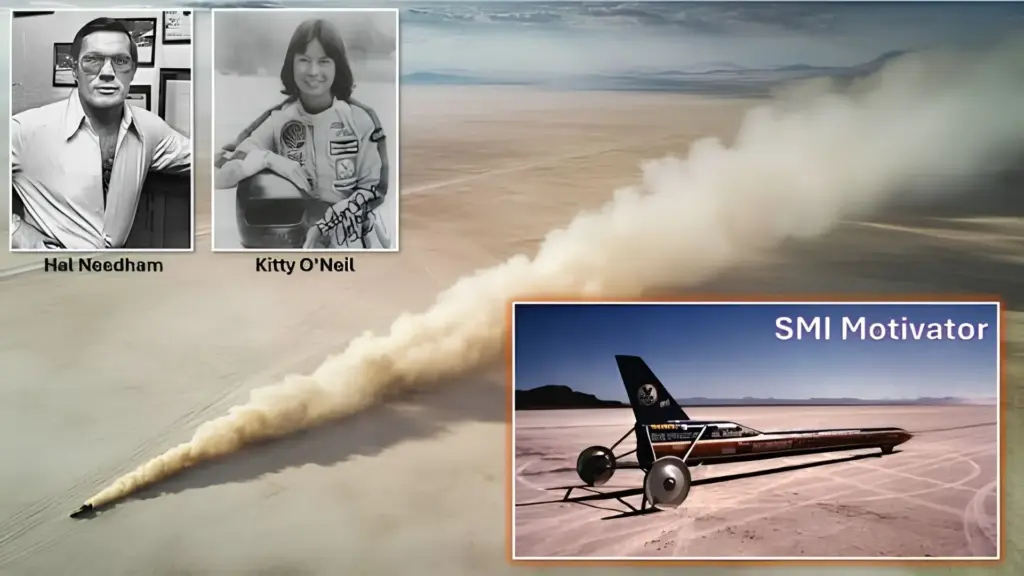 Conheça o SM1 Motivator, o carro-foguete que usava peróxido de hidrogênio e levou uma piloto a 825 km/h: Kitty O’Neil superou o recorde feminino e ainda acreditava que poderia superar 1.100 km/h Conheça o SM1 Motivator, o carro-foguete que usava peróxido de hidrogênio e levou uma piloto a 825 km/h: Kitty O’Neil superou o recorde feminino e ainda acreditava que poderia superar 1.100 km/h