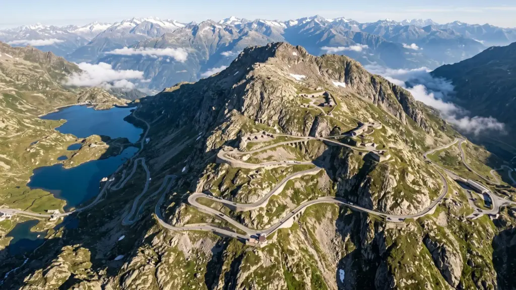 Suíça escavou uma fortaleza militar sob 300 metros de granito nos Alpes, abriu quilômetros de túneis para centenas de soldados e instalou quatro canhões de 150 mm para transformar o Gotardo em uma barreira contra uma invasão