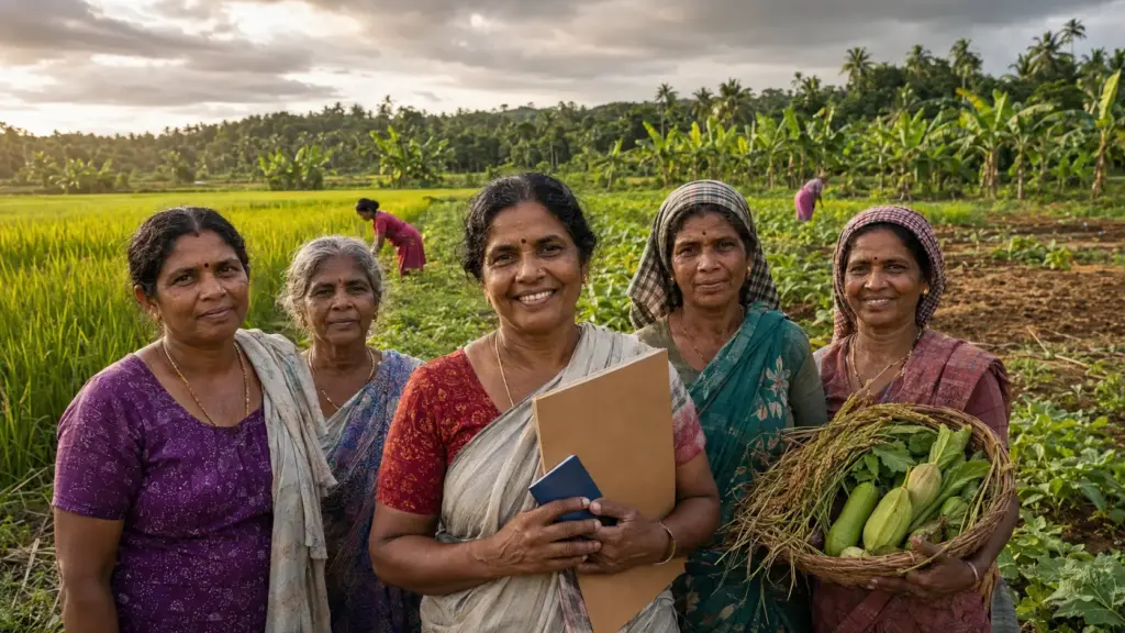 Sem terra própria e sem dinheiro para comprar uma fazenda, cerca de 320 mil mulheres indianas formaram quase 60 mil grupos, alugaram áreas ociosas, abriram contas coletivas e passaram a cultivar arroz, frutas e hortaliças