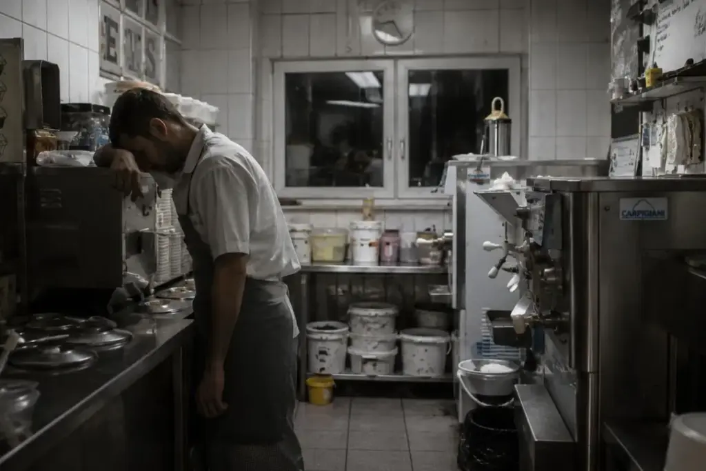 “Somos tratados como escravos na Alemanha”, diz catarinense que trabalha há oito anos em sorveterias, passou por 25 locais e relata jornadas de 80 horas semanais, em reportagem que expõe brasileiros registrados como meio período apesar de trabalhar mais que a carga integral do país