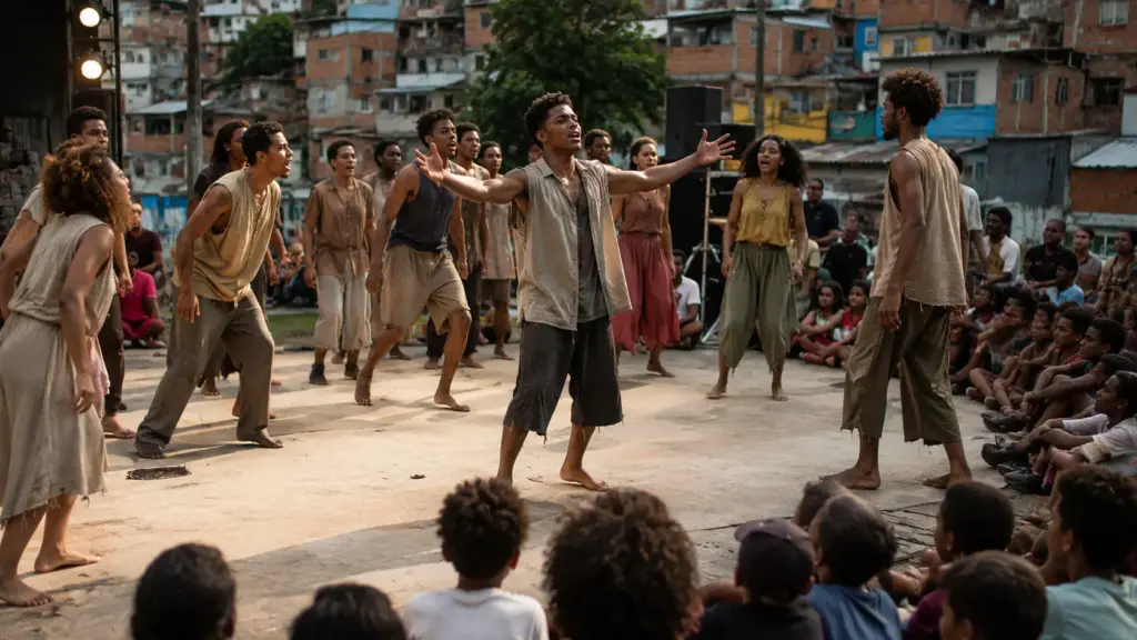 Grupo criado no Vidigal para ensinar teatro a jovens da favela chegou à Royal Shakespeare Company e levou Shakespeare do morro para um dos maiores festivais teatrais do mundo