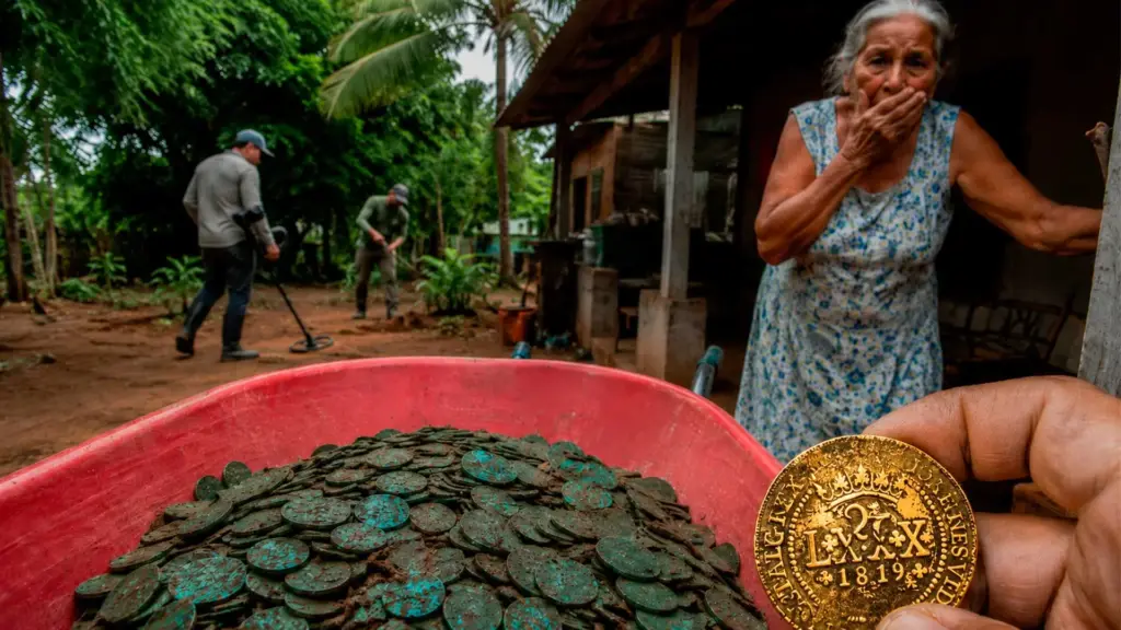 Idosa de 77 anos encontra moedas de mais de 200 anos enterradas no próprio quintal no Pará, homens se passam por historiadores, entram no terreno com detector de metais e levam dezenas de peças, PF e Iphan entram no caso e ela acaba deixando a cidade após invasões, ameaças e tentativas de assalto em busca do suposto tesouro