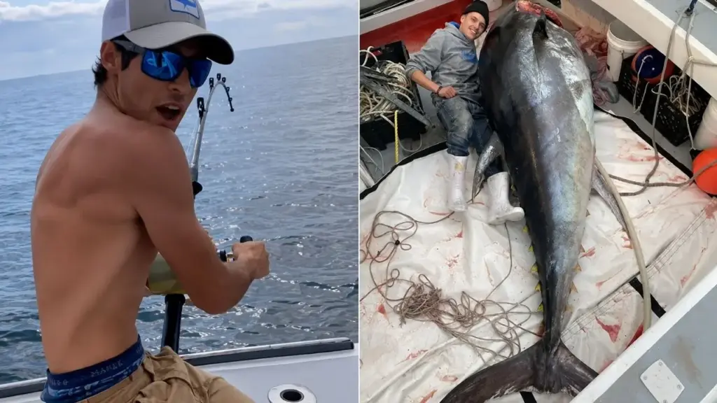 Três pescadores fisgam algo tão pesado que primeiro acreditam ser um tubarão, lutam por cerca de meia hora e descobrem um atum-rabilho gigante de mais de 3 metros e 450 quilos, mas até o guincho do barco trava quando a tripulação tenta colocar a enorme captura a bordo
