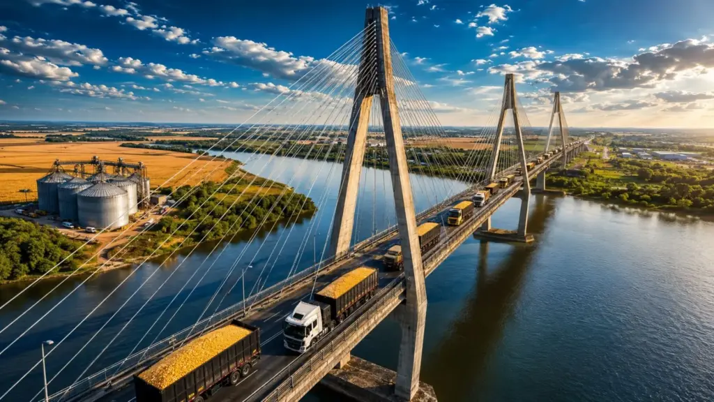 Ponte entre Paraguai e Argentina pode encurtar em quase 300 km o caminho do milho até Santa Catarina, criando a ‘Rota do Milho’ que promete baratear a ração de aves e suínos e, no fim das contas, a comida dos brasileiros Ponte entre Paraguai e Argentina pode encurtar em quase 300 km o caminho do milho até Santa Catarina, criando a ‘Rota do Milho’ que promete baratear a ração de aves e suínos e, no fim das contas, a comida dos brasileiros