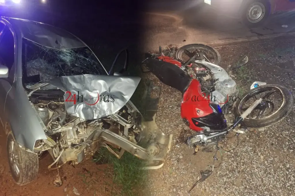 Colisão entre carro e moto deixa casal ferido na BR-317, em Capixaba, no interior do Acre Colisão entre carro e moto deixa casal ferido na BR-317, em Capixaba, no interior do Acre