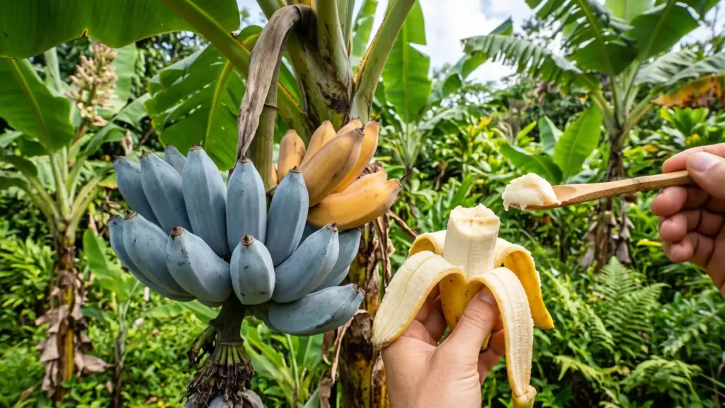 A banana que parece ter saído de outro planeta: Blue Java nasce com casca azulada e esconde uma polpa tão cremosa e adocicada que ganhou o apelido de “banana-sorvete” por lembrar baunilha A banana que parece ter saído de outro planeta: Blue Java nasce com casca azulada e esconde uma polpa tão cremosa e adocicada que ganhou o apelido de “banana-sorvete” por lembrar baunilha