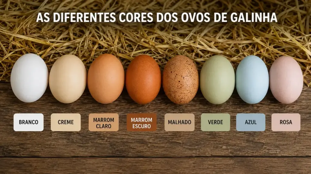 Branco, marrom, azul ou verde? Entenda as diferenças e como é definida a cor dos ovos das galinhas