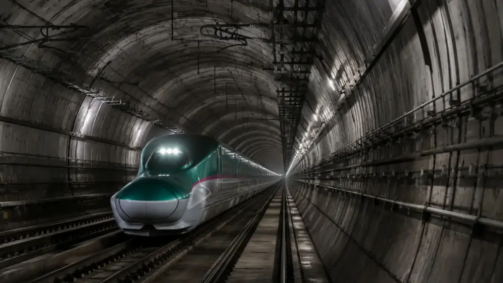 Japão construiu túnel de 53,85 km para unir 2 grandes ilhas, com 23,3 km sob o mar, 100 metros de rocha sobre a estrutura e trens chegando a 240 metros abaixo do nível do oceano