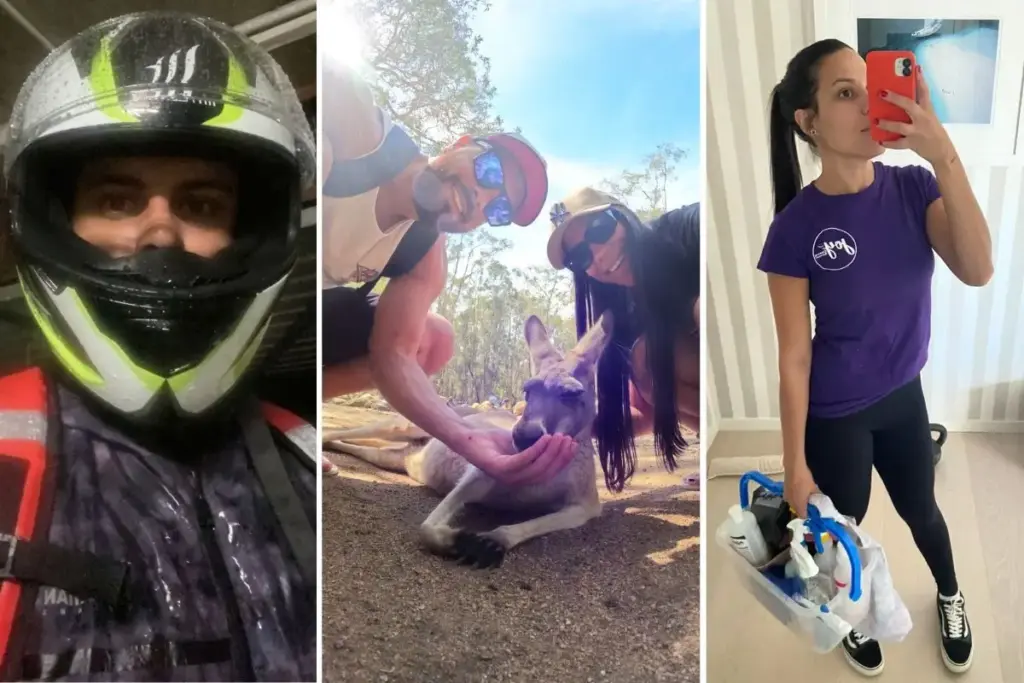 Casal brasileiro larga empregos em multinacionais, casa, carro e uma vida estável para recomeçar do zero na Austrália, troca escritório por faxina, carregar móveis e fazer delivery, mas diz que viver com baixa criminalidade e andar à noite sem medo fez a troca valer a pena