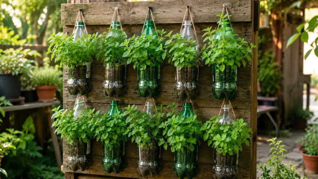 Aprenda a técnica para plantar hortelã em garrafa PET de 2 litros e criar uma horta vertical em pouco espaço Aprenda a técnica para plantar hortelã em garrafa PET de 2 litros e criar uma horta vertical em pouco espaço