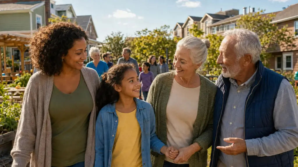 Nos Estados Unidos, comunidade reuniu 60 moradias, colocou famílias adotivas ao lado de idosos voluntários e criou uma rede de apoio para crianças que já haviam passado pelo acolhimento Nos Estados Unidos, comunidade reuniu 60 moradias, colocou famílias adotivas ao lado de idosos voluntários e criou uma rede de apoio para crianças que já haviam passado pelo acolhimento