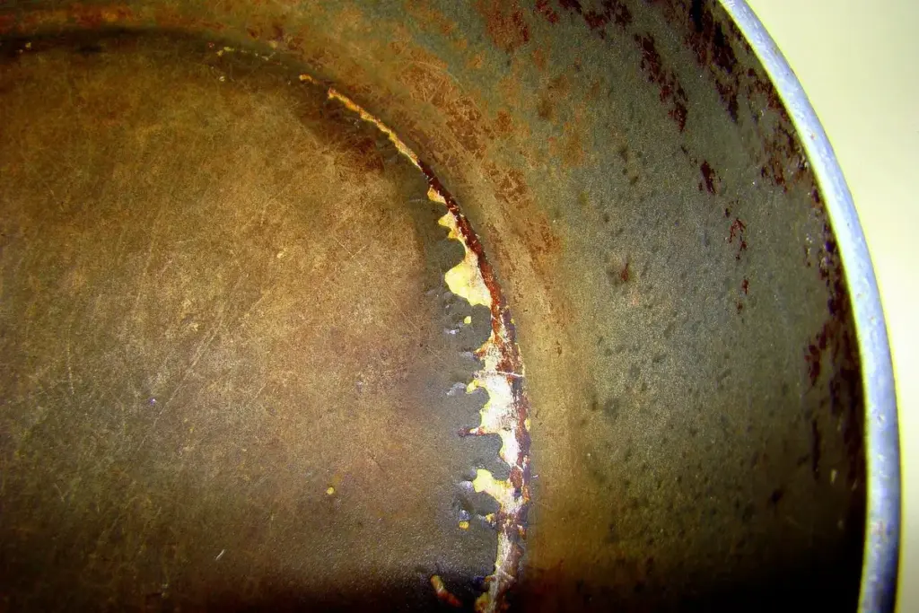 Oncologista tcheco manda todo mundo virar a frigideira de casa e olhar o fundo hoje mesmo, porque o antiaderente descascado libera partículas de PTFE na comida, e um estudo publicado em fevereiro encontrou microplástico dentro de tumores colorretais humanos pela primeira vez, num achado que mudou o tom do debate sobre panela riscada