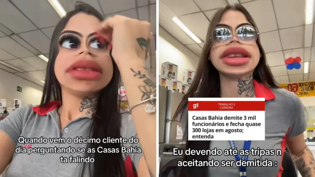“Eu vou ficar louca”: funcionária das Casas Bahia viraliza ao ser abordada por vários clientes perguntando se a rede está falindo após pedido de recuperação judicial; vídeo no TikTok já passa de 825,7 mil visualizações