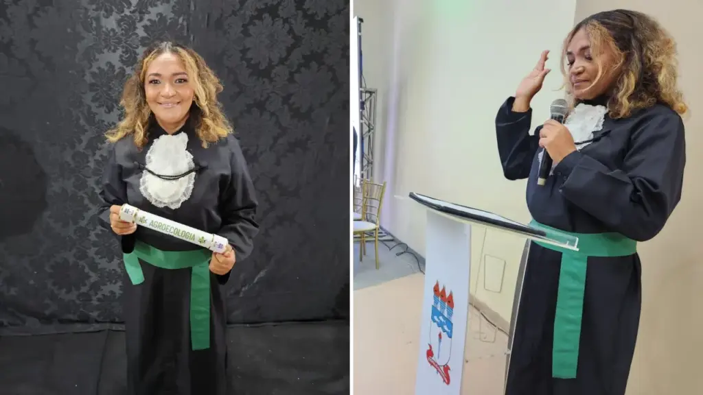 De origem humilde e mãe de três filhos, Rita Ferreira conquistou o diploma de ensino superior somente aos 40 anos: ela pensou em desistir, mas concluiu o curso de Agroecologia na Ufal e se tornou exemplo para comunidades tradicionais e para o próprio filho, que cursou Medicina Veterinária no Sul do país De origem humilde e mãe de três filhos, Rita Ferreira conquistou o diploma de ensino superior somente aos 40 anos: ela pensou em desistir, mas concluiu o curso de Agroecologia na Ufal e se tornou exemplo para comunidades tradicionais e para o próprio filho, que cursou Medicina Veterinária no Sul do país