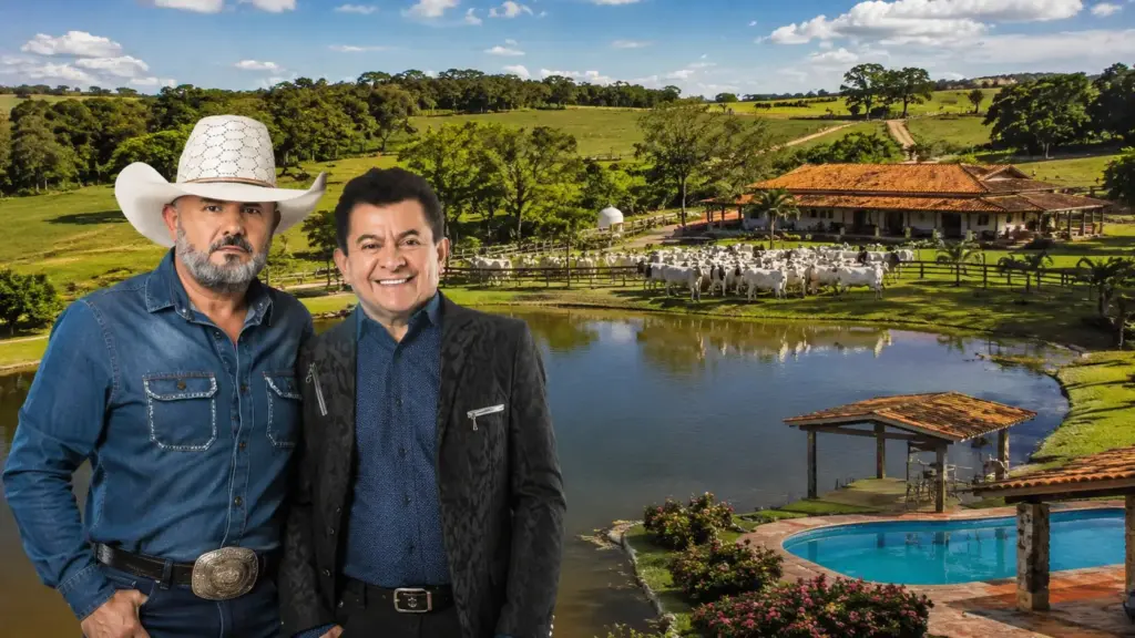 Rionegro e Solimões, donos do hit “Na Sola da Bota”, trocam os grandes palcos por fazenda no interior de São Paulo com lago para pesca, criação de animais, pastagens e casa de hóspedes, transformando a propriedade em refúgio da dupla longe da estrada Rionegro e Solimões, donos do hit “Na Sola da Bota”, trocam os grandes palcos por fazenda no interior de São Paulo com lago para pesca, criação de animais, pastagens e casa de hóspedes, transformando a propriedade em refúgio da dupla longe da estrada