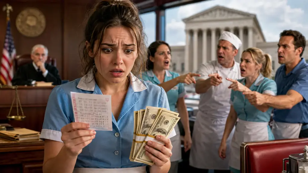Garçonete ganha bilhete de US$ 10 milhões de um cliente e colegas exigem parte da fortuna na justiça