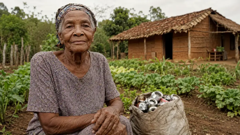 Aos 82 anos, quilombola que mora sozinha, planta alimentos e cata latinhas consegue aposentadoria rural após 47 anos na comunidade