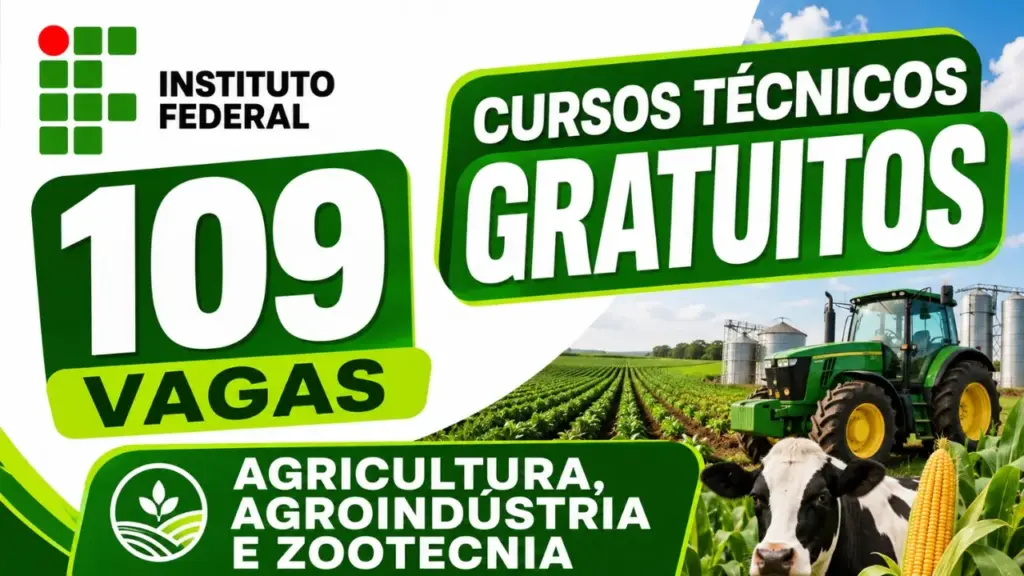 Instituto Federal oferece mais de 100 vagas em cursos técnicos gratuitos em Agricultura, Agroindústria e Zootecnia para quem já terminou o ensino médio; veja como ser aluno do IFPE