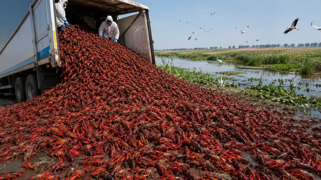 Espanha importou 2 toneladas de um lagostim dos Estados Unidos em 1974 para impulsionar a economia rural; 50 anos depois, a espécie domina rios, ameaça a biodiversidade, movimenta milhões de euros e especialistas dizem que ela nunca mais poderá ser eliminada Espanha importou 2 toneladas de um lagostim dos Estados Unidos em 1974 para impulsionar a economia rural; 50 anos depois, a espécie domina rios, ameaça a biodiversidade, movimenta milhões de euros e especialistas dizem que ela nunca mais poderá ser eliminada