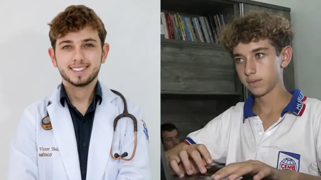 Médico mais jovem do Brasil surpreendeu ao ser aprovado em medicina aos 14 anos; ele enfrentou 13 provas para concluir o ensino médio, voltou para a cidade onde cresceu e dez anos depois, Victor já acumulava residência em ginecologia e obstetrícia e mais de 200 partos em sua cidade natal Médico mais jovem do Brasil surpreendeu ao ser aprovado em medicina aos 14 anos; ele enfrentou 13 provas para concluir o ensino médio, voltou para a cidade onde cresceu e dez anos depois, Victor já acumulava residência em ginecologia e obstetrícia e mais de 200 partos em sua cidade natal