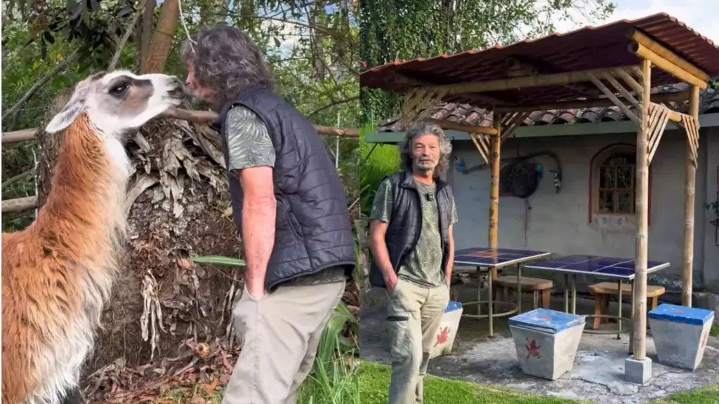 Mochileiro deixou a França para conhecer o mundo, chegou ao Equador em 1989 e encontrou um vilarejo escondido entre montanhas onde decidiu ficar: comprou um pequeno terreno, plantou árvores, ergueu casas rústicas de barro e madeira e fez daquele pedaço do campo o lugar onde queria viver para sempre Mochileiro deixou a França para conhecer o mundo, chegou ao Equador em 1989 e encontrou um vilarejo escondido entre montanhas onde decidiu ficar: comprou um pequeno terreno, plantou árvores, ergueu casas rústicas de barro e madeira e fez daquele pedaço do campo o lugar onde queria viver para sempre