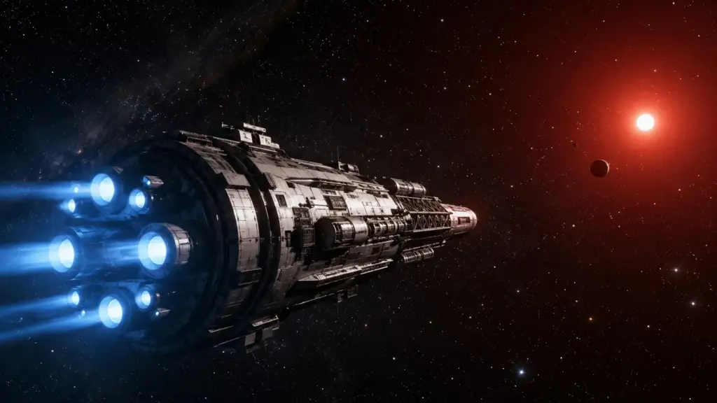 Uma nave de 190 metros e 54 mil toneladas viajando a 36 mil km/s: o plano que usaria 50 mil toneladas de combustível de fusão para cruzar 56 trilhões de quilômetros e alcançar a Estrela de Barnard em apenas 50 anos